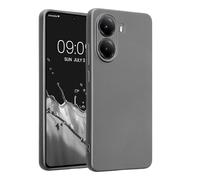 kwmobile Case Compatible with Xiaomi Poco X7 Pro 5G Case - Soft TPU Back Phone Cover - with Metallic Look - Metallic Grey