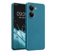 kwmobile Case Compatible with Xiaomi Poco X7 Pro 5G Case - Soft TPU Back Phone Cover - with Metallic Look - Metallic Caribbean Blue