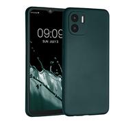 kwmobile Case Compatible with Xiaomi Redmi A1 Case - Soft TPU Back Phone Cover - with Metallic Look - Metallic Teal