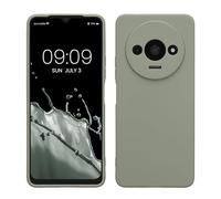 kwmobile Case Compatible with Xiaomi Redmi A3 Case - Protective Slim TPU Phone Cover - Soft Matte Finish - Gray Green