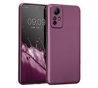 kwmobile Case Compatible with Xiaomi Redmi Note 12S Case - Soft TPU Back Phone Cover - with Metallic Look - Metallic Lavender