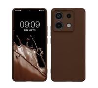 kwmobile Case Compatible with Xiaomi Redmi Note 13 Pro 5G / Poco X6 5G Case - Protective Slim TPU Phone Cover - Soft Matte Finish - Chocolate