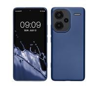 kwmobile Case Compatible with Xiaomi Redmi Note 13 Pro+ 5G / Redmi Note 13 Pro Plus 5G Case - Soft Slim Metallic TPU Silicone Cover - Metallic Blue