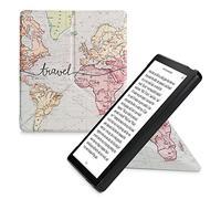 kwmobile Case for Amazon Kindle Oasis 10. Generation - Ultra Slim Fit Premium PU Leather Cover with Stand - Black/Multicolor