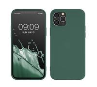 kwmobile Case for Apple iPhone 12 / iPhone 12 Pro Case - Soft Cover - Shockproof TPU Material - Wireless Charging - Forest Green