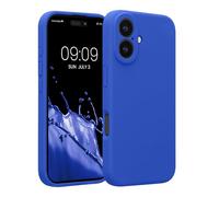 kwmobile Case for Apple iPhone 16 Case - Slim TPU Silicone Phone Cover for iPhone 16 - Soft Touch Finish - Baltic Blue