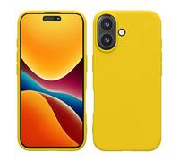 kwmobile Case for Apple iPhone 16 Case - Soft Cover - Shockproof TPU Material - Wireless Charging - Radiant Yellow