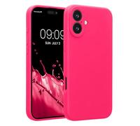 kwmobile Case for Apple iPhone 16 Plus Case - Slim TPU Silicone Phone Cover for iPhone 16 Plus - Soft Touch Finish - Neon Pink