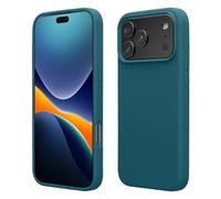 kwmobile Case for Apple iPhone 18 Pro Max/iPhone 17 Pro Max Case - Soft Cover - Shockproof Silicone - Wireless Charging Teal Matte