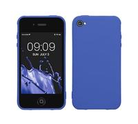 kwmobile Case for Apple iPhone 4 / 4S Case - Soft Cover - Shockproof TPU Material - Wireless Charging - Baltic Blue