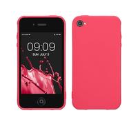 kwmobile Case for Apple iPhone 4 / 4S Case - Soft Cover - Shockproof TPU Material - Wireless Charging - Neon Pink