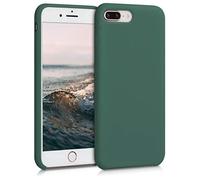 kwmobile Case for Apple iPhone 7 Plus/iPhone 8 Plus Case - Soft Cover - Shockproof Silicone - Wireless Charging Forest Green