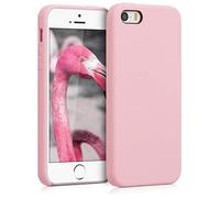 kwmobile Case for Apple iPhone SE (1.Gen 2016) / iPhone 5 / iPhone 5S Case - Soft Cover - Shockproof Silicone - Wireless Charging Vintage Pink