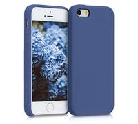 kwmobile Case for Apple iPhone SE (1.Gen 2016) / iPhone 5 / iPhone 5S Case - Soft Cover - Shockproof Silicone - Wireless Charging Cornflower Blue