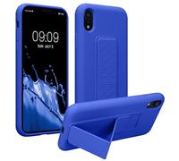 kwmobile Case for Apple iPhone XR Case - Soft TPU Cover with Silicone Coating - With Hand Strap and Stand Function - Shockproof - Baltic Blue