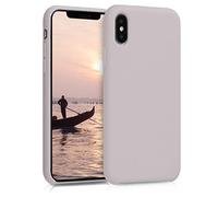 kwmobile Case for Apple iPhone XS Case - Soft Cover - Shockproof Silicone - Wireless Charging Light Taupe