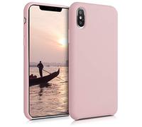 kwmobile Case for Apple iPhone XS Case - Soft Cover - Shockproof Silicone - Wireless Charging Vintage Pink