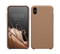 kwmobile Case for Apple iPhone XS Max Case - Soft Cover - Shockproof Silicone - Wireless Charging Cappuccino