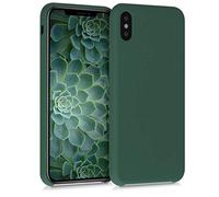 kwmobile Case for Apple iPhone XS Max Case - Soft Cover - Shockproof Silicone - Wireless Charging Moss Green
