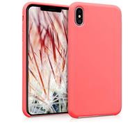kwmobile Case for Apple iPhone XS Max Case - Soft Cover - Shockproof Silicone - Wireless Charging Neon Coral