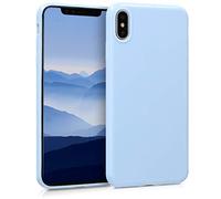 kwmobile Case for Apple iPhone XS Max Case - Soft Cover - Shockproof TPU Material - Wireless Charging - Light Blue Matte