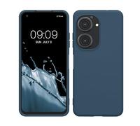 kwmobile Case for ASUS Zenfone 10 / Zenfone 9 Case - Soft Cover - Shockproof TPU Material - Wireless Charging - Navy Blue