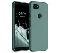 kwmobile Case for Google Pixel 3a Case - Soft Cover - Shockproof TPU Material - Wireless Charging - Blue Green