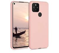 kwmobile Case for Google Pixel 5 Case - Soft Cover - Shockproof TPU Material - Wireless Charging - Rose Gold Matte