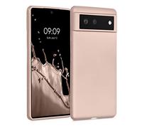 kwmobile Case for Google Pixel 6 Case - Soft Slim Metallic TPU Silicone Cover - Metallic Rose Gold