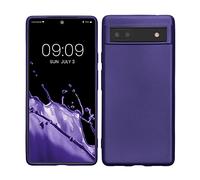 kwmobile Case for Google Pixel 6a Case - Soft Slim Metallic TPU Silicone Cover - Metallic Blue Violet