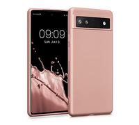 kwmobile Case for Google Pixel 6a Case - Soft Slim Metallic TPU Silicone Cover - Metallic Rose Gold