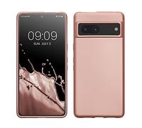 kwmobile Case for Google Pixel 7 Case - Soft Slim Metallic TPU Silicone Cover - Metallic Rose Gold