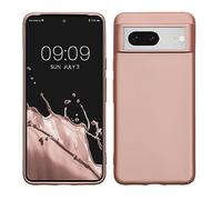 kwmobile Case for Google Pixel 8 Case - Soft Slim Metallic TPU Silicone Cover - Metallic Rose Gold