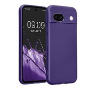 kwmobile Case for Google Pixel 8a Case - Soft TPU Back Phone Cover - with Metallic Look - Metallic Blue Violet