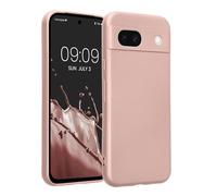 kwmobile Case for Google Pixel 8a Case - Soft TPU Back Phone Cover - with Metallic Look - Metallic Rose Gold