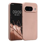 kwmobile Case for Google Pixel 9 Case - Soft TPU Back Phone Cover - with Metallic Look - Metallic Rose Gold