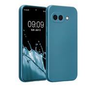 kwmobile Case for Google Pixel 9a Case - Soft TPU Back Phone Cover - with Metallic Look - Metallic Caribbean Blue