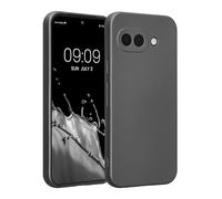 kwmobile Case for Google Pixel 9a Case - Soft TPU Back Phone Cover - with Metallic Look - Metallic Grey