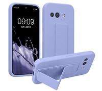 kwmobile Case for Google Pixel 9a Case - Soft TPU Cover with Silicone Coating - With Hand Strap and Stand Function - Shockproof - Lavender