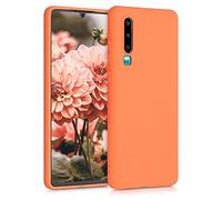 kwmobile Case for Huawei P30 Case - Soft Cover - Shockproof TPU Material - Wireless Charging - Fruity Orange