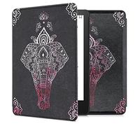 kwmobile Case for Kindle Paperwhite 11 Gen 2021 - PU Cover w/Magnet - Elephant Sketch Dark Pink/Anthracite