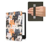 kwmobile Case for Kindle Paperwhite 11 Gen 2021 - PU Cover w/Strap - Cats Orange/Black/White