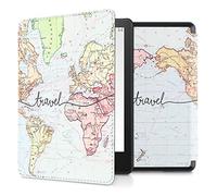 kwmobile Case for Kindle Paperwhite 11 Gen 2021 - PU Cover with Magnet - Travel Black/Multicolor