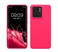 kwmobile Case for Motorola Edge 40 Case - Soft Cover - Shockproof Silicone - Wireless Charging Neon Pink