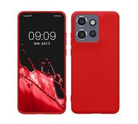 kwmobile Case for Motorola Edge 60 Neo/Edge 50 Neo/ThinkPhone 25 Case - Soft Cover - Shockproof TPU Material - Wireless Charging - Classic Red