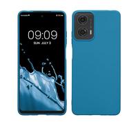 kwmobile Case for Motorola Moto G24 / E14 / G04 / G04s Case - Soft Cover - Shockproof TPU Material - Wireless Charging - Caribbean Blue