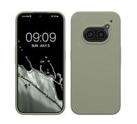 kwmobile Case for Nothing Phone 2a / Phone 2a Plus Case - Soft Cover - Shockproof Silicone - Wireless Charging Gray Green