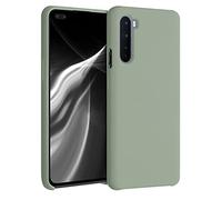kwmobile Case for OnePlus Nord Case - Soft Cover - Shockproof Silicone - Wireless Charging Gray Green