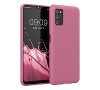 kwmobile Case for Samsung Galaxy A03s Case - Soft Cover - Shockproof TPU Material - Wireless Charging - Dark Rose