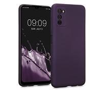 kwmobile Case for Samsung Galaxy A03s Case - Soft Slim Metallic TPU Silicone Cover - Metallic Berry